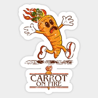 Carrot on Fire. Sticker